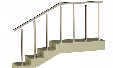 Ограждения с квадратным поручнем со стойками в каждую ступень без ригелей купить в Санкт-Петербурге