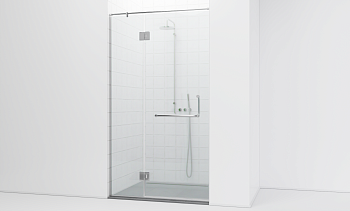 Комплект фурнитуры для душевой перегородки в проеме на профиле с глухим стеклом и дверью t561-1 в Санкт-Петербурге. Готовые проекты ПерилаГлавСнаб