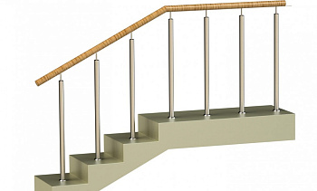 Ограждения со стойками в каждую ступень с пластиковым поручнем без ригелей в Санкт-Петербурге. Готовые проекты ПерилаГлавСнаб