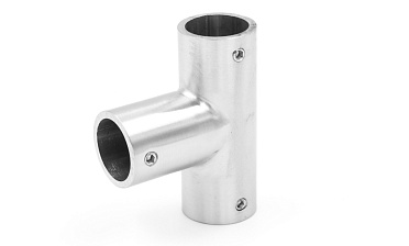 Соединитель-тройник для трубы 19 мм, нержавеющая сталь AISI 304, шлифованная t902 SSS купить в Санкт-Петербурге