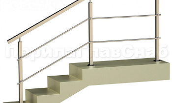 Два ригеля на держателях, квадратные поручень и стойки в Санкт-Петербурге. Готовые проекты ПерилаГлавСнаб Два ригеля на держателях, квадратные поручень и стойки в Санкт-Петербурге. Готовые проекты ПерилаГлавСнаб