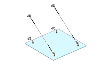 Комплект фурнитуры для козырька 1200х1200 (на вантах/тягах) k671-12-12 купить в Санкт-Петербурге
