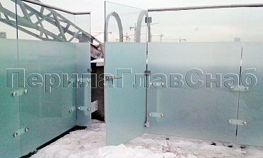Пластинчатые одностворчатые калитки из нержавеющей стали со стеклом купить в Санкт-Петербурге