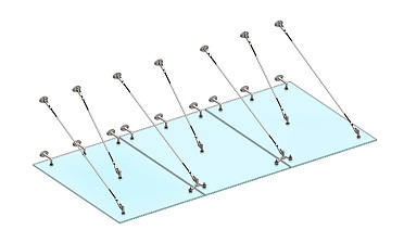Комплект фурнитуры для козырька 1800х3700 (на вантах/тягах) k671-18-37 купить в Санкт-Петербурге