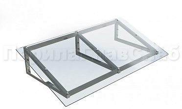 Козырек на треугольном скате из поликарбоната купить в Санкт-Петербурге