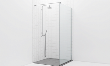 Стационарная душевая перегородка на профиле t581-1 в Санкт-Петербурге. Готовые проекты ПерилаГлавСнаб