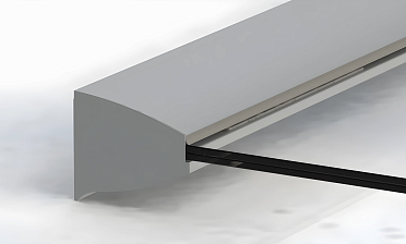 Комплект профиля козырькового анодированного, для стекла 16 мм (8+8 мм), 1500 мм  k300-16-1500 купить в Санкт-Петербурге