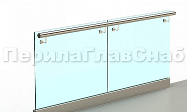 Ограждение с поручнем на выносе в зажимном профиле купить в Санкт-Петербурге