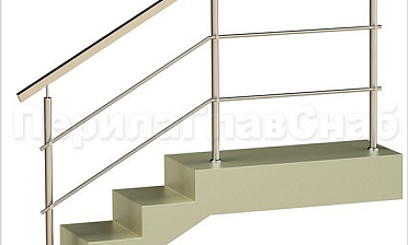 Два ригеля на держателях, квадратный поручень и круглые стойки купить в Санкт-Петербурге