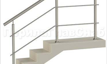 Два ригеля на сварке, круглый поручень и квадратные стойки купить в Санкт-Петербурге