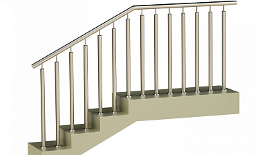 Ограждения с двумя стойками в каждую ступень без ригелей купить в Санкт-Петербурге