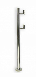 Стойка для пандуса: под 2 поручня Ø38,1 мм для инвалидов, полированная, высота 900 мм  (AISI 304) k750 купить в Санкт-Петербурге