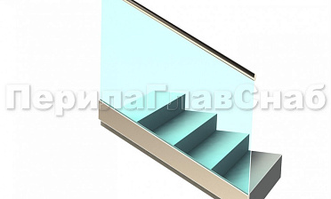 Ограждение с поручнем с пазом в зажимном профиле на лестнице купить в Санкт-Петербурге