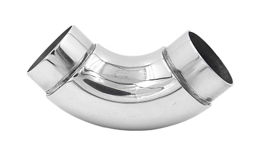 Отвод поручня под Ø42.4х1.5 мм, 90°, литой, полированный 600 Grit, с двумя установочными кольцами  (aisi 316) k383-5 купить в Санкт-Петербурге