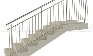 Нержавеющие ограждения с вертикальным заполнением 'частокол' - вариант №3 купить в Санкт-Петербурге