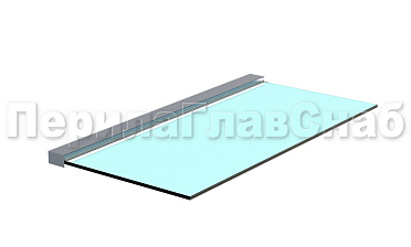 Козырек на алюминиевом профиле ,вынос до 950мм k671-100-1.2 купить в Санкт-Петербурге