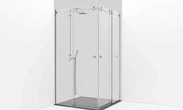 Комплект фурнитуры для раздвижной угловой душевой перегородки, две двери, на профиле t554-1 купить в Санкт-Петербурге