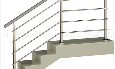 Четыре ригеля на сварке, круглый поручень и квадратные стойки купить в Санкт-Петербурге