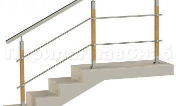 Два ригеля на держателях, квадратный поручень и квадратные деревянные стойки в Санкт-Петербурге. Готовые проекты ПерилаГлавСнаб Два ригеля на держателях, квадратный поручень и квадратные деревянные стойки в Санкт-Петербурге. Готовые проекты ПерилаГлавСнаб