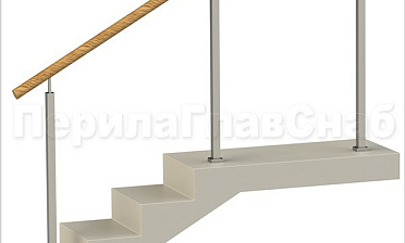 Нержавеющие ограждения без ригелей с пластиковым поручнем и квадратными стойками купить в Санкт-Петербурге