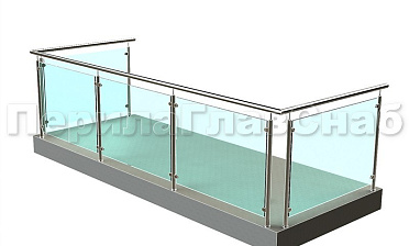 Ограждение из нержавеющей стали со стеклами для балкона купить в Санкт-Петербурге