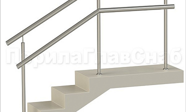 Нержавеющие ограждения с детским поручнем без ригелей купить в Санкт-Петербурге