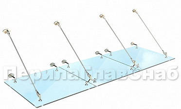 Комплект фурнитуры для козырька 1200х2800 (на вантах/тягах) k671-12-28 купить в Санкт-Петербурге