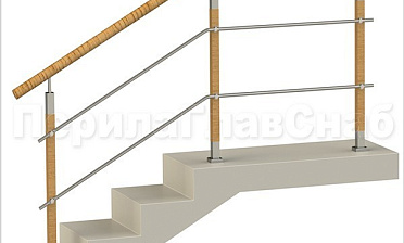 Два ригеля на держателях, пластиковый поручень и квадратные деревянные стойки купить в Санкт-Петербурге