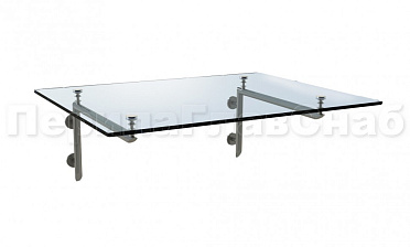 Стеклянный консольный навес на Г-образном каркасе - вариант 2 купить в Санкт-Петербурге