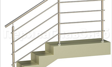 Четыре ригеля на держателях, круглый поручень и круглые стойки купить в Санкт-Петербурге