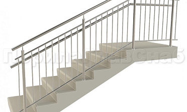 Нержавеющие ограждения с вертикальным заполнением 'частокол' - вариант №4 купить в Санкт-Петербурге