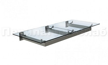 Стеклянный козырек на прямом каркасе купить в Санкт-Петербурге