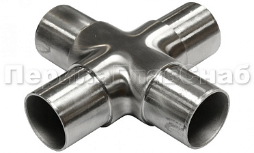 Соединение поручня Ø50.8 мм, крестовина (AISI 304) k361 купить в Санкт-Петербурге Соединение поручня Ø50.8 мм, крестовина (AISI 304) k361 купить в Санкт-Петербурге