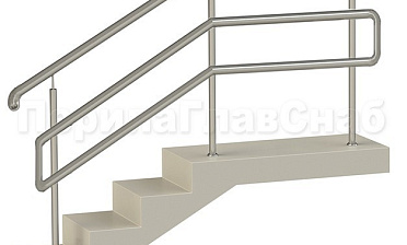 Нержавеющие ограждения с двойным поручнем без ригелей - вариант 1 купить в Санкт-Петербурге