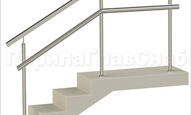 Ограждения с квадратным поручнем и дополнительным поручнем без ригелей купить в Санкт-Петербурге