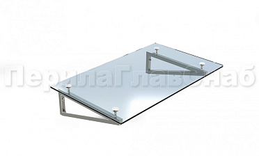 Стеклянный козырек на консоли из трубы купить в Санкт-Петербурге