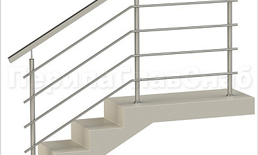 Четыре ригеля на сварке, квадратный поручень и круглые стойки купить в Санкт-Петербурге