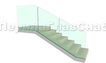 Цельностеклянное ограждение на зажимном алюминиевом профиле для крыльца купить в Санкт-Петербурге
