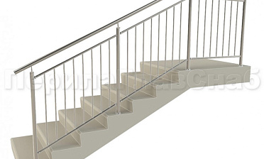 Нержавеющие ограждения для детских образовательных учреждений  с вертикальным заполнением “Частокол” - вариант №2 купить в Санкт-Петербурге