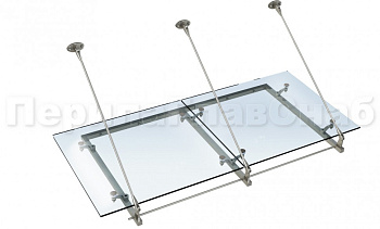 Стеклянный козырек на вантах и профильном каркасе в Санкт-Петербурге. Готовые проекты ПерилаГлавСнаб Стеклянный козырек на вантах и профильном каркасе в Санкт-Петербурге. Готовые проекты ПерилаГлавСнаб