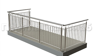 Балконные ограждения с вертикальным заполнением купить в Санкт-Петербурге