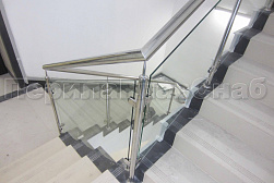 Ограждения из нержавейки со стеклом в Санкт-Петербурге. Готовые проекты ПерилаГлавСнаб - фото 18